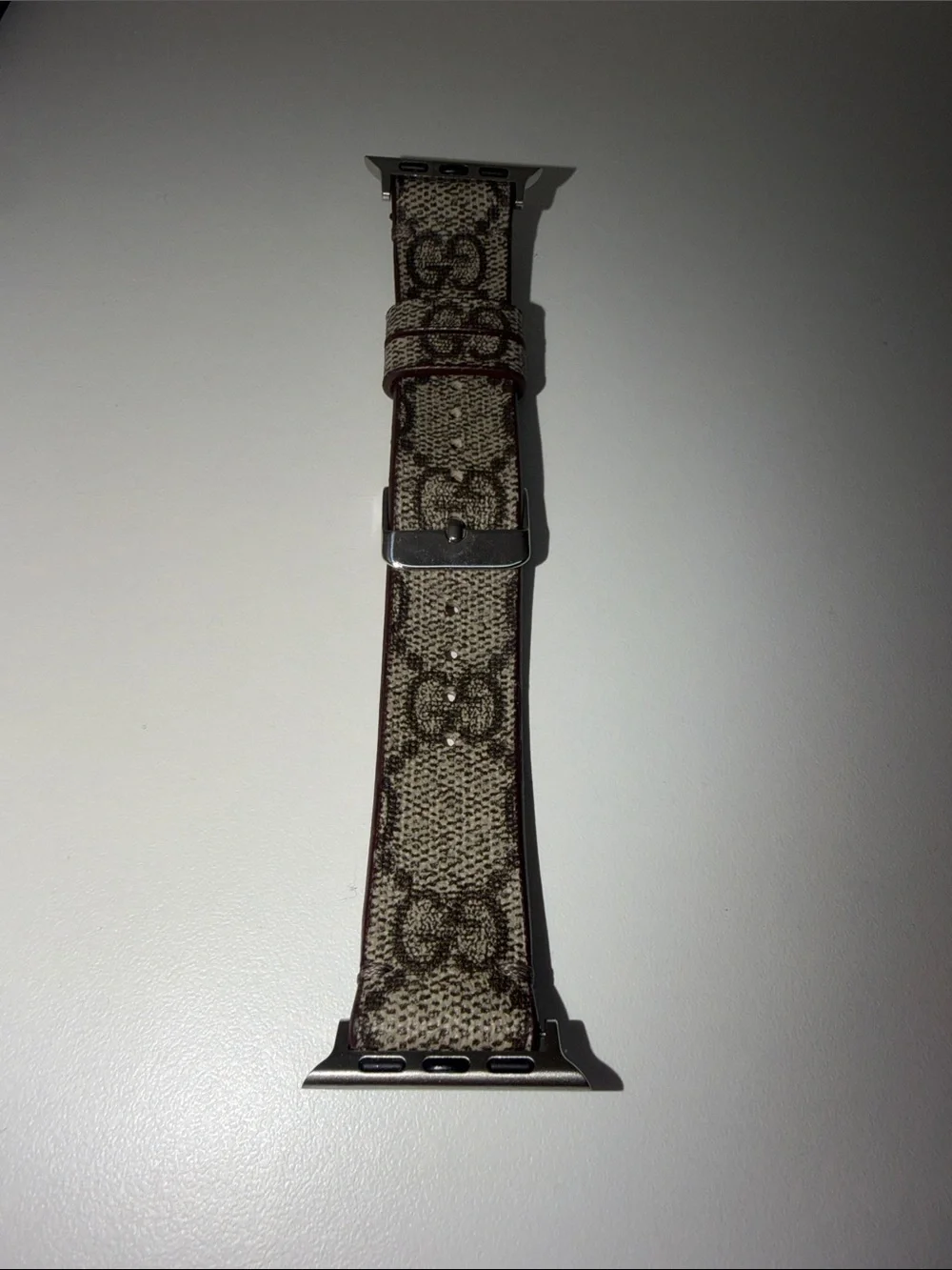 Gucci Beige & Brown Monogram Apple Watch Strap